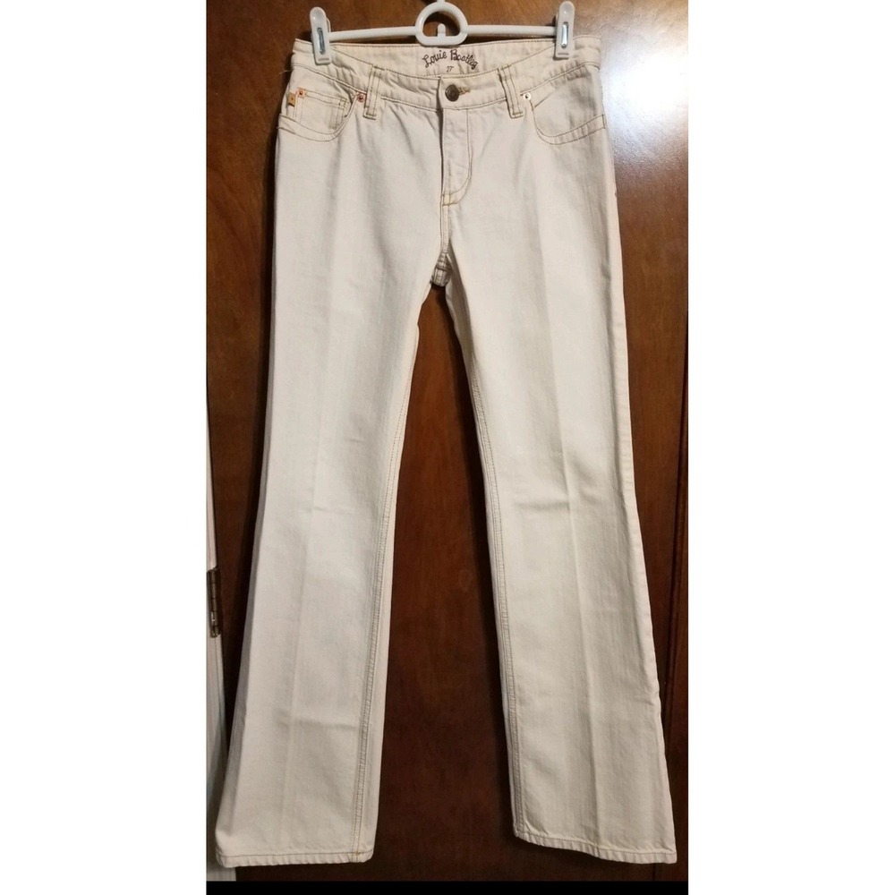 Louie Bootleg Off White Denim Jeans Size 27 Cotton Bootcut Pants